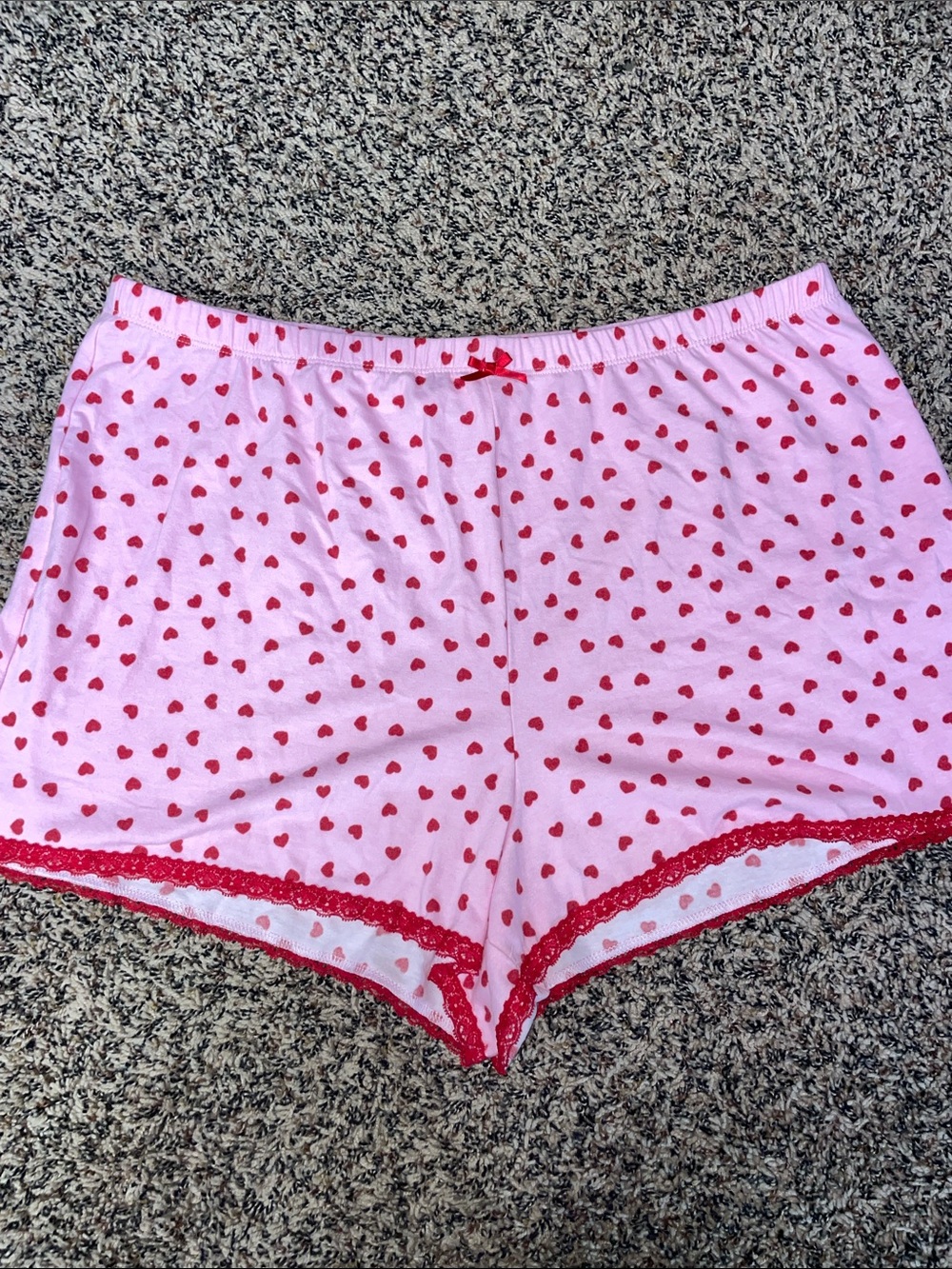 Comfy Lounge Shorts Pink Heart-Print Sleep Shorts Plus Size XXL NWT